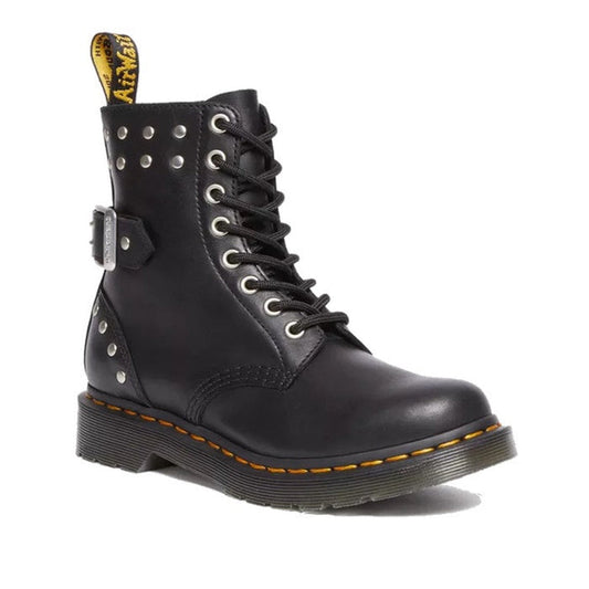 Image of right foot, side on of Dr Martens 1460 HDW Pascal Hardware 8 eye Nappa-Foot Forward Shoes