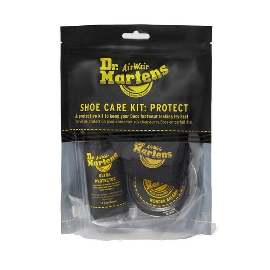 Dr Martens - Doc Shoe Care Kit - Protect in a see-through bag, includes spray, balsam, cloth and care guide—perfect for boot upkeep.  ksnz