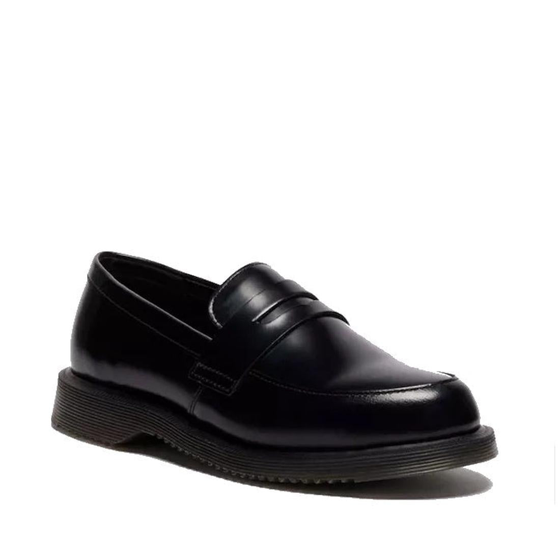 Dr Martens Temara Black Leather Loafer is a cozy slip-on in black leather, with sturdy sole, low heel, and comfy rounded toe.  ksnz