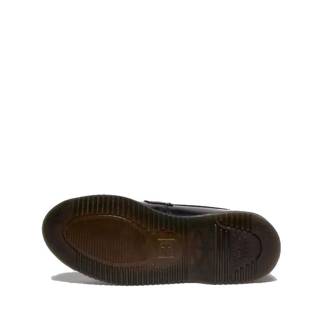 Dr Martens Temara Black Leather Loafer: Kids’ comfy loafer in classic black with sturdy ridged rubber sole for great grip.  ksnz, 190665747485, 190665747492, 190665747515, 50757, 50758