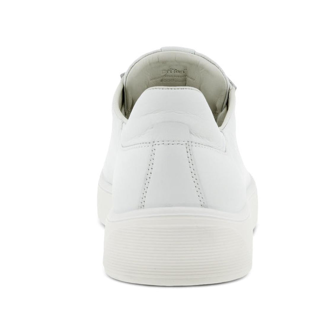 Ecco Street Tray White Womens Leather Sneaker Clearance—comfy white lace-up with sturdy ribbed sole and special DriTan inner tag.  ksnz, 737428602638, 737428602645, 737428602652