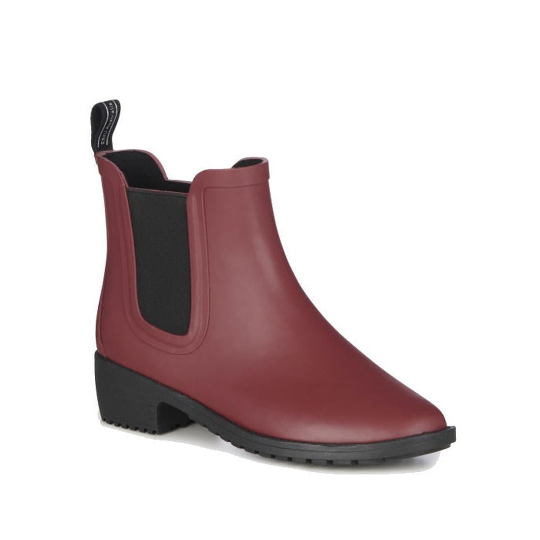 EMU NZ Emu - Women's Grayson Rainboot in Burnt Rust, ankle-height waterproof boot with black elastic side, safe sole, and easy pull tab.  ksnz