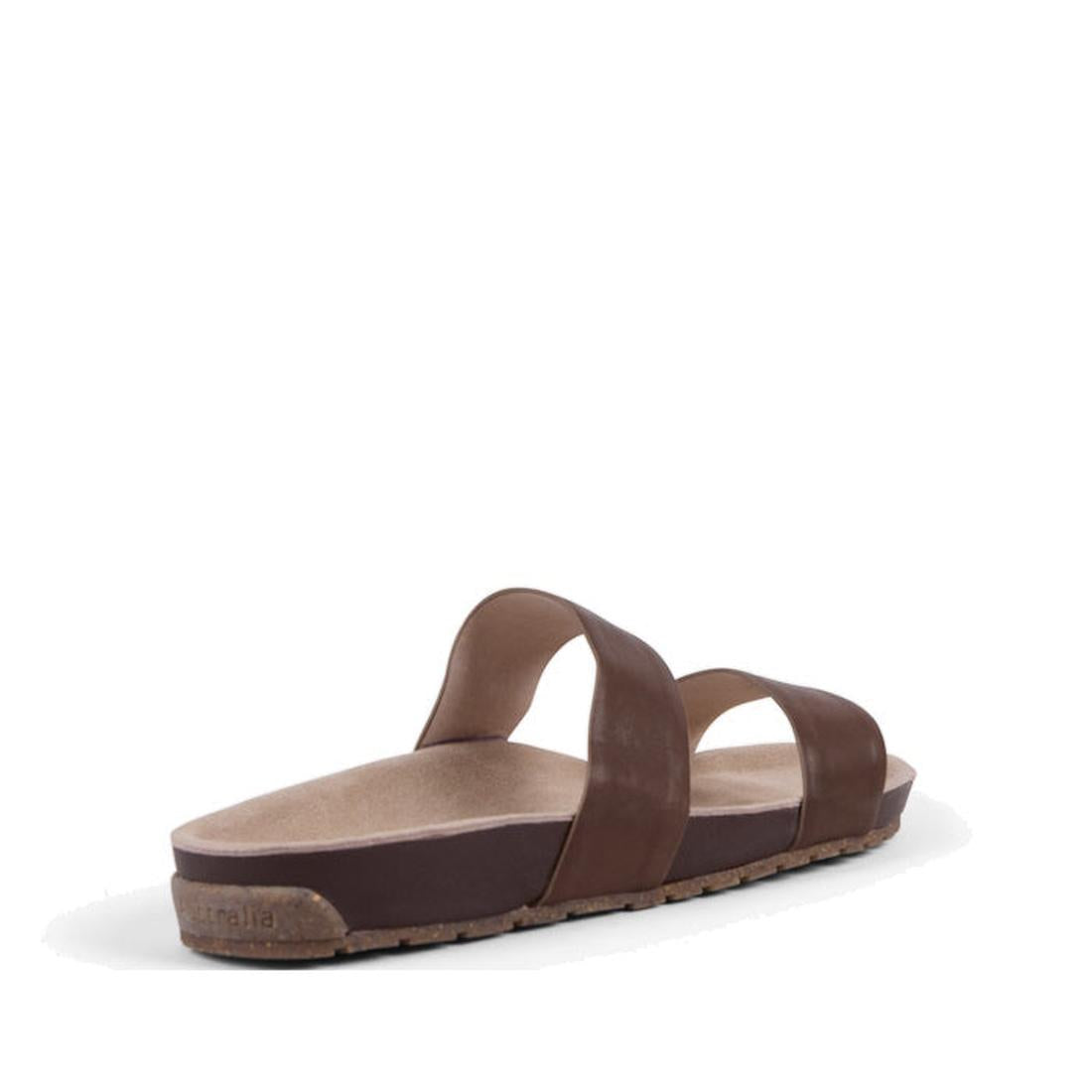 Emu Lucie Slide rear view looking forward Brown sandal on a white background.,
9330071982730,
9330071982747,
9330071982754,
9330071982761,
9330071982778,
9330071982785,, 9330071982730, 9330071982747, 9330071982754, 9330071982761, 9330071982778, 9330071982