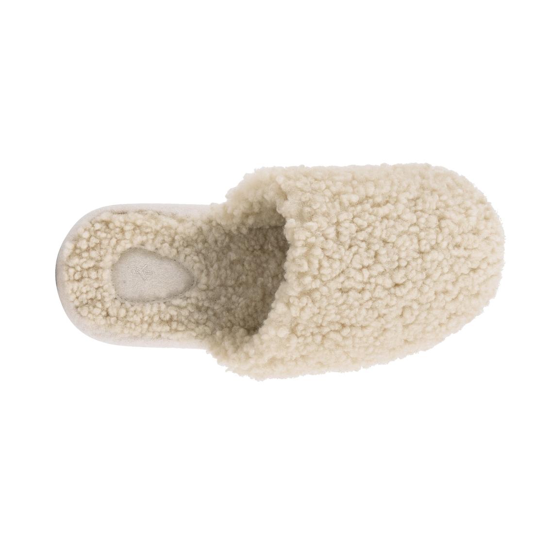 EMU NZ Women's Starley Slipper Scuff, a cozy cream slip-on with plush natural wool and sturdy sole, perfect for comfort at home.  ksnz