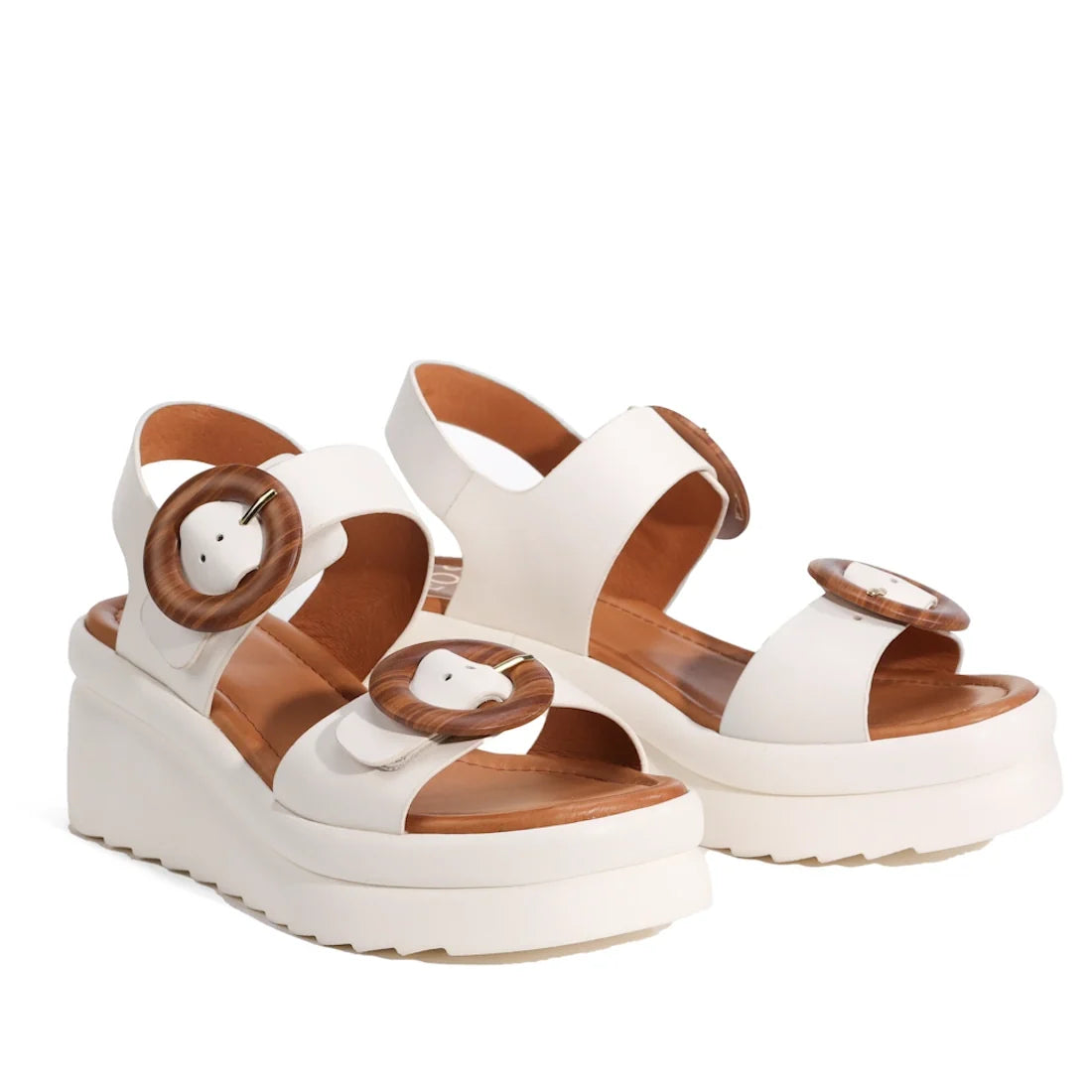 EOS Menorcas Bone Leather Womens Wedge Leather Sandal