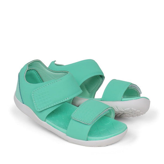 Bobux Kids Plus KP Scuba Peppermint Sandal offers kids a refreshing mint green hue, cushy white soles, Velcro straps, and open toes.  ksnz