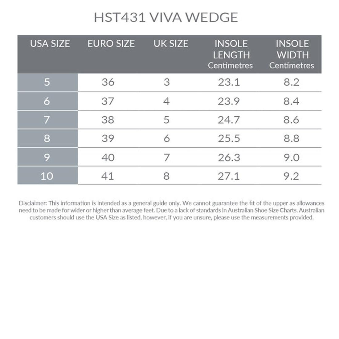 Holster Viva Wedge Womens Diamante Sandal in Beige—sparkling vegan sandal with comfy sole, buckle closure; family size chart shown.  ksnz, 9337771199703, 39368, 9337771199727