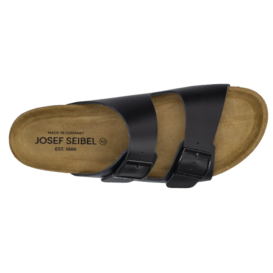 Josef Seibel Mens Josef 01 2 Strap Slide Sandal Schwarz Black