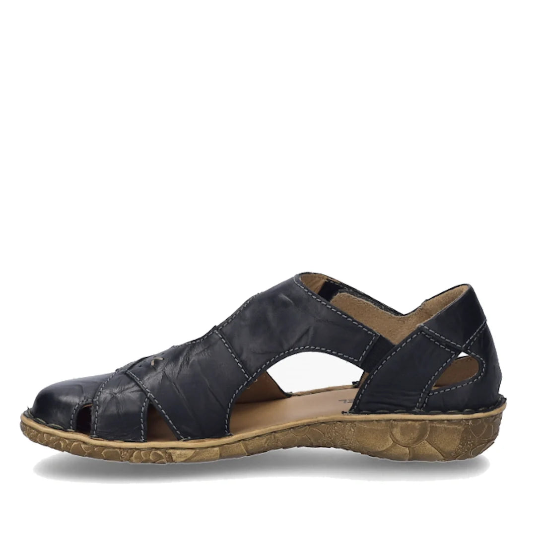 Josef Seibel Rosalie 03 Black Leather Womens Covered Toe Sandal