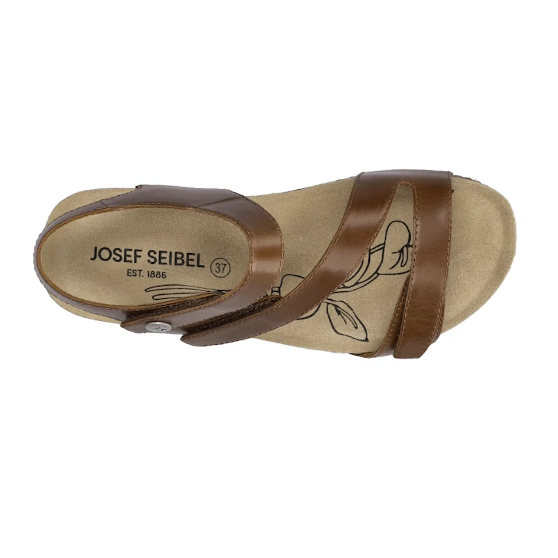Josef Seibel Tonga 25 Womens Leather Comfort Sandal Camel Tan