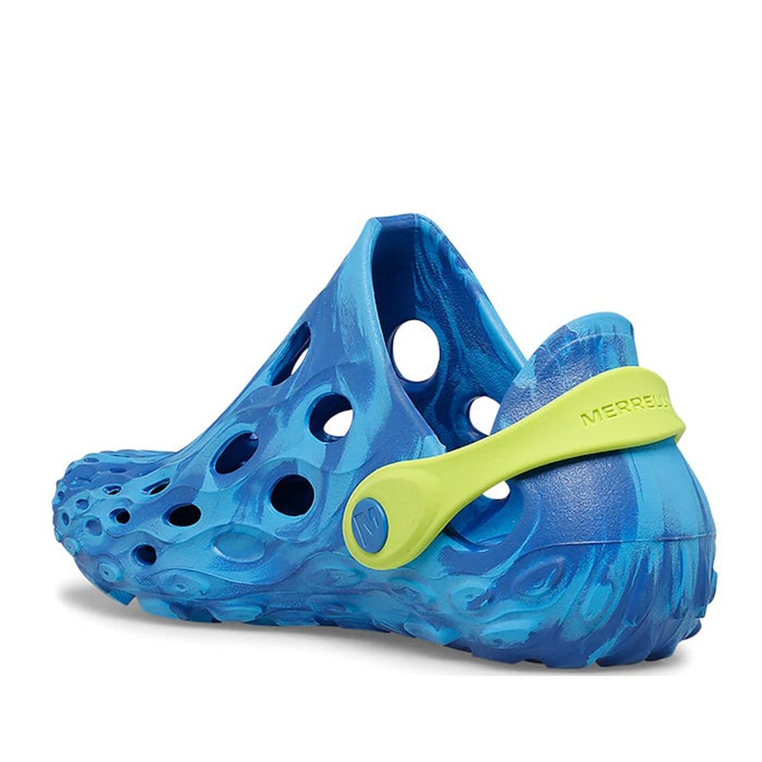Merrell Kids Youths Hydro Moc Sandal Clog Blue: airy clogs with big vent holes, grippy sole, and a bright heel strap for splashy adventures.  ksnz