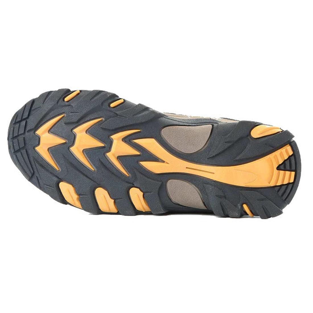 Northside Cheyenne Low Kids Hiker in Taupe with a grippy sole, black and orange details for safe adventures, and easy lace-up closure.  ksnz