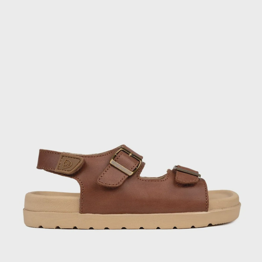 Pretty Brave Blake Toffee Brown Kids Leather Sandal