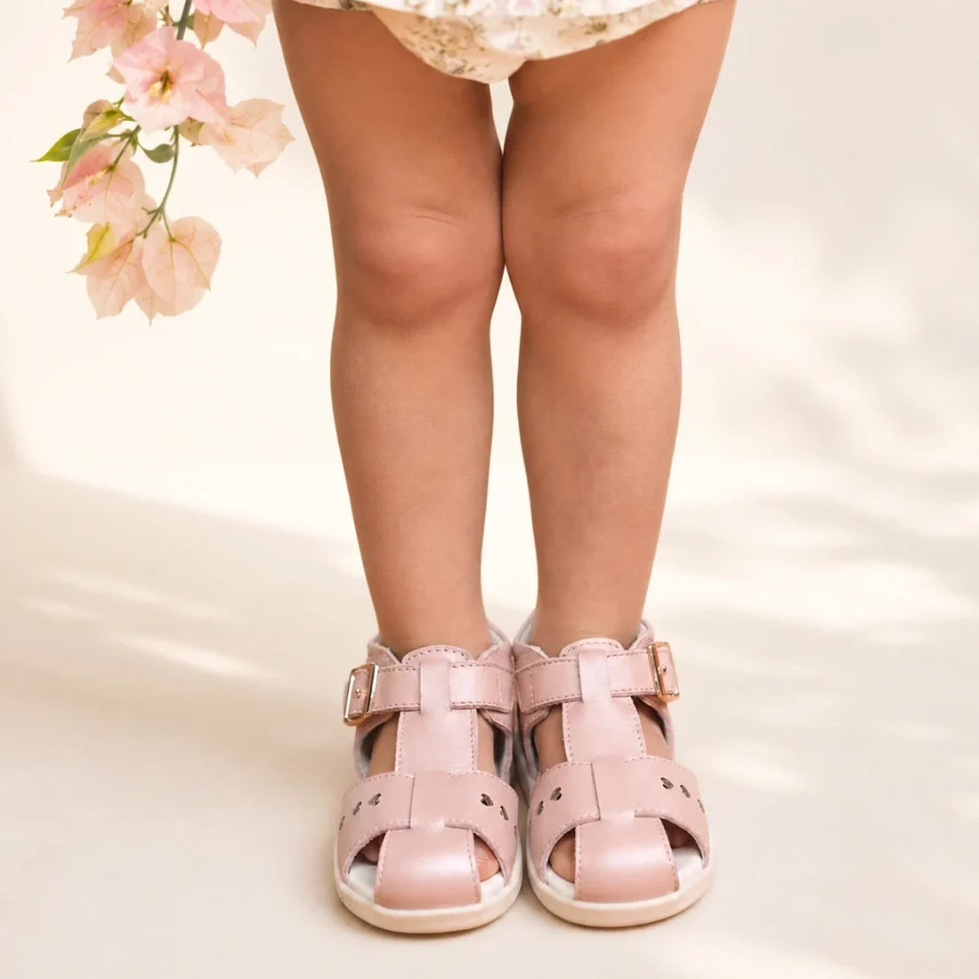 Pretty Brave Child Camilla Leather Toddlers Sandal Blush Pink 26