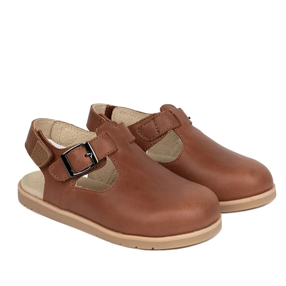 Pretty Brave Hunter Closed Toe Leather Kids Sandal Toffee