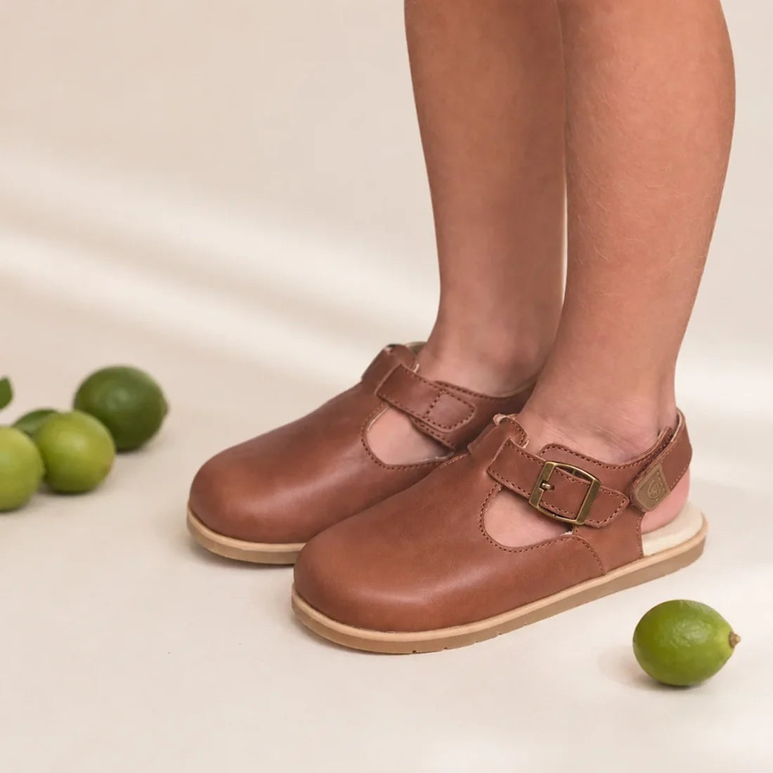 Pretty Brave Hunter Closed Toe Leather Kids Sandal Toffee