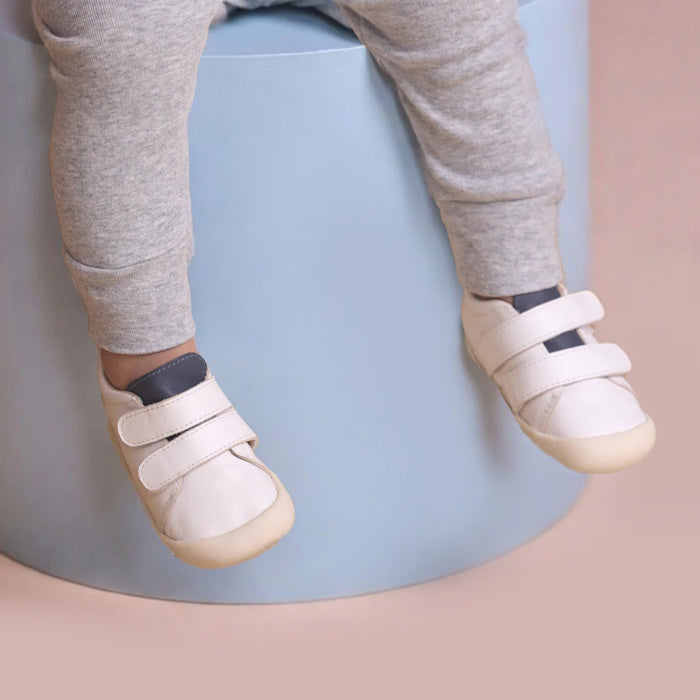 Pretty Brave First Walker Toto Leather Trainer White Indigo
