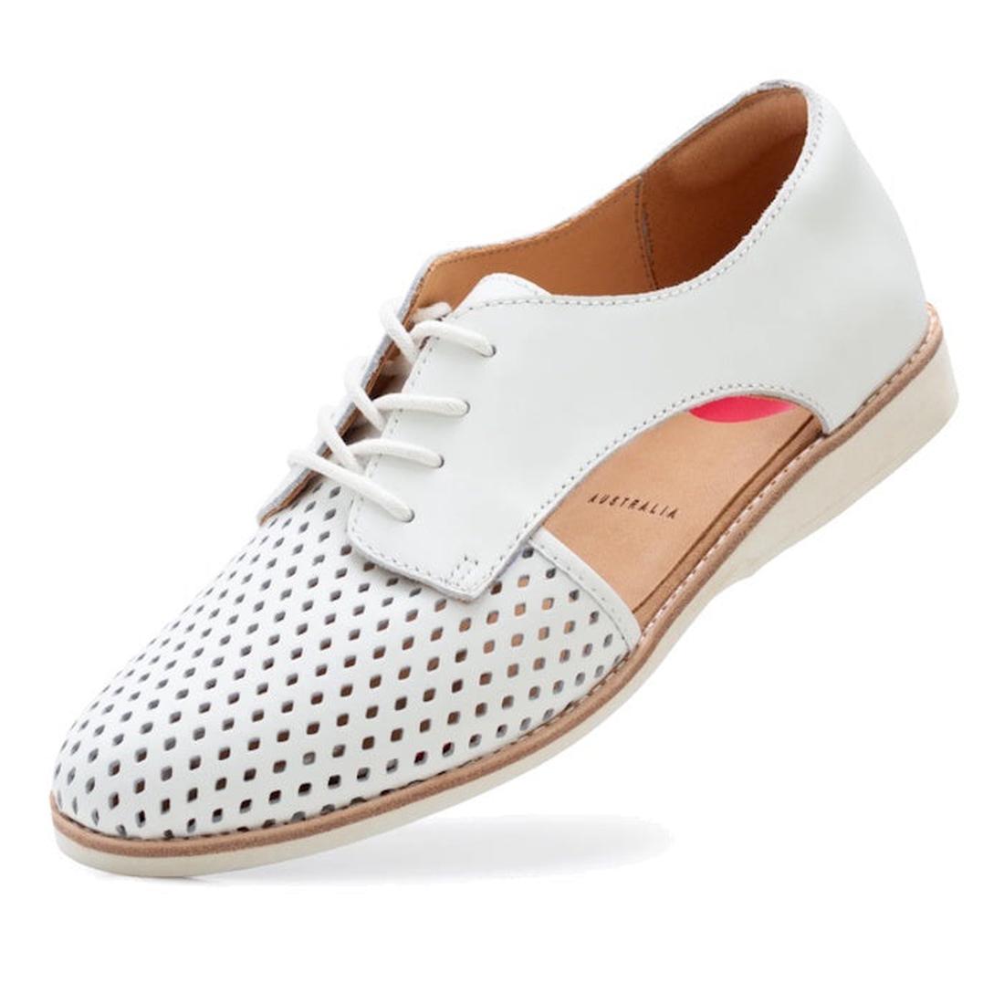 Rollie Womens Sidecut White Leather Shoe