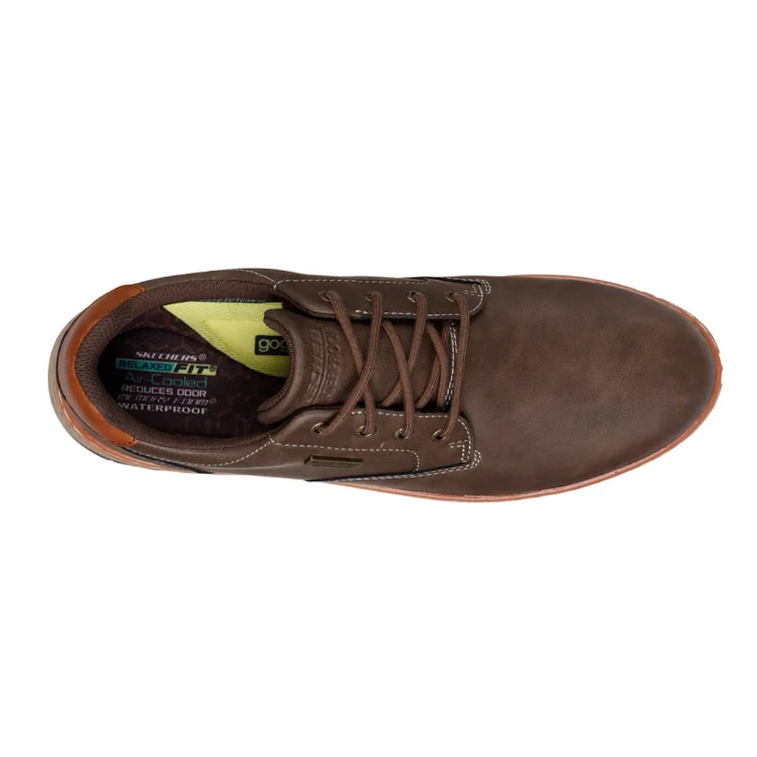 Skechers Mens Wide Width Garlan Pryor Waterproof Slip on Trainer Choclate