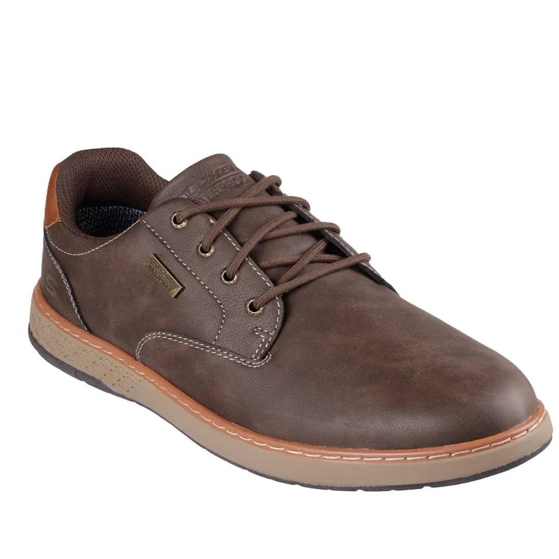 Skechers Mens Wide Width Garlan Pryor Waterproof Slip on Trainer Choclate