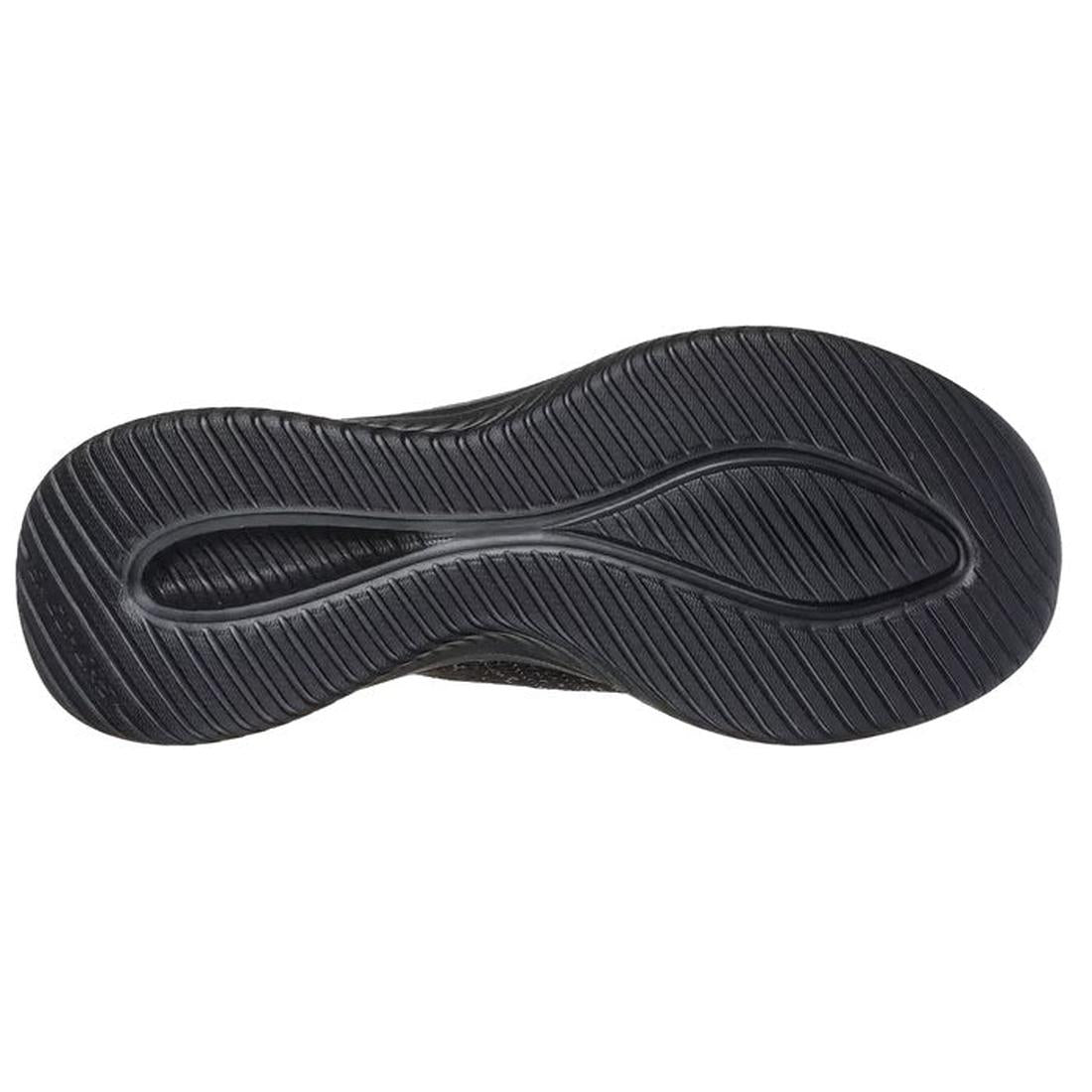 Black shoe sole of a Skeckers Slip In Glam Life Martha Stewart shoe on a white background,
197976790407,
197976790421,
197976790438,
197976790445,
197976790452,
197976790469,
197976790483,
197976790490,, 197976790407, 197976790421, 197976790438, 197976790