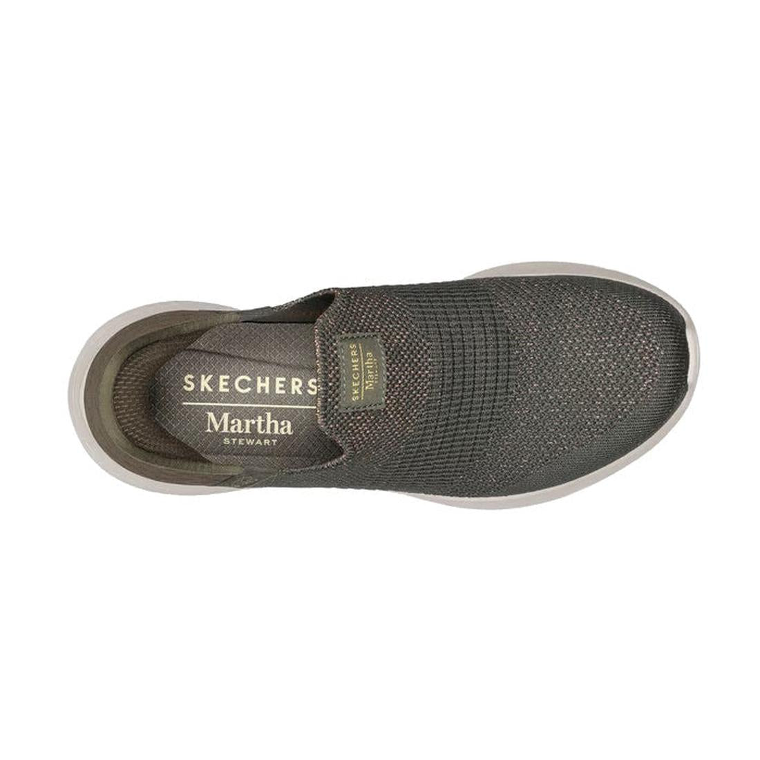 Skechers shoe with 'Martha Stewart' branding on a white background, top down view,
196989023366,
196989023373,
196989023380,
196989023397,
196989023403,
196989023427,
196989023434,, 196989023366, 196989023373, 196989023380, 196989023397, 196989023403, 456