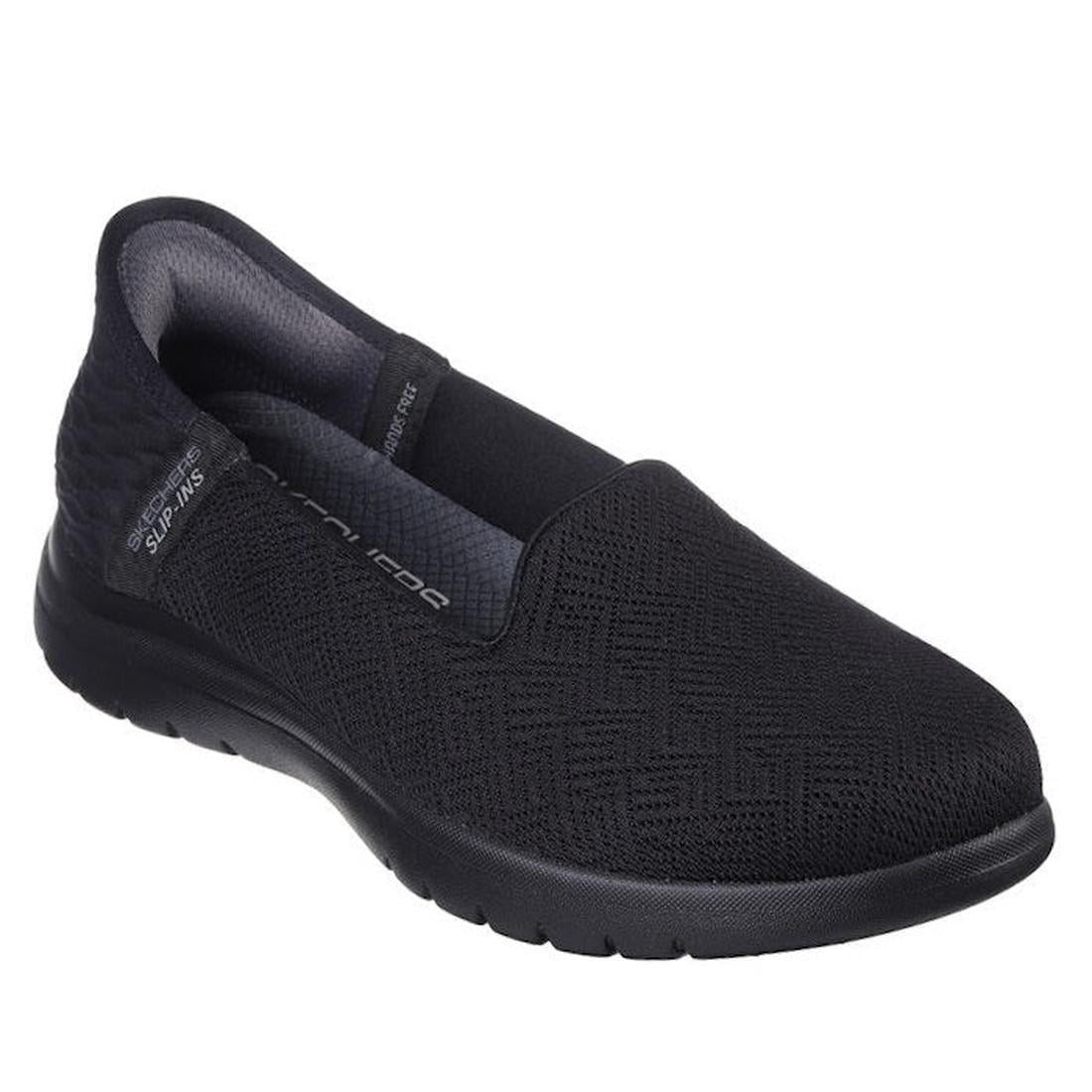Skechers Slip Ins On The Go Flex Astonish Black slip-on shoes feature a soft mesh upper, easy closure, and comfy flexible sole for all-day play.  ksnz