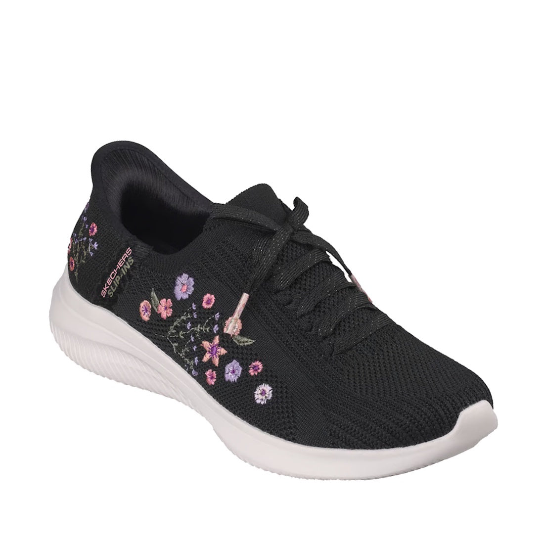 Skechers Ultra Flex 4.0 Sweet Petals Black Slip In womens Sneaker