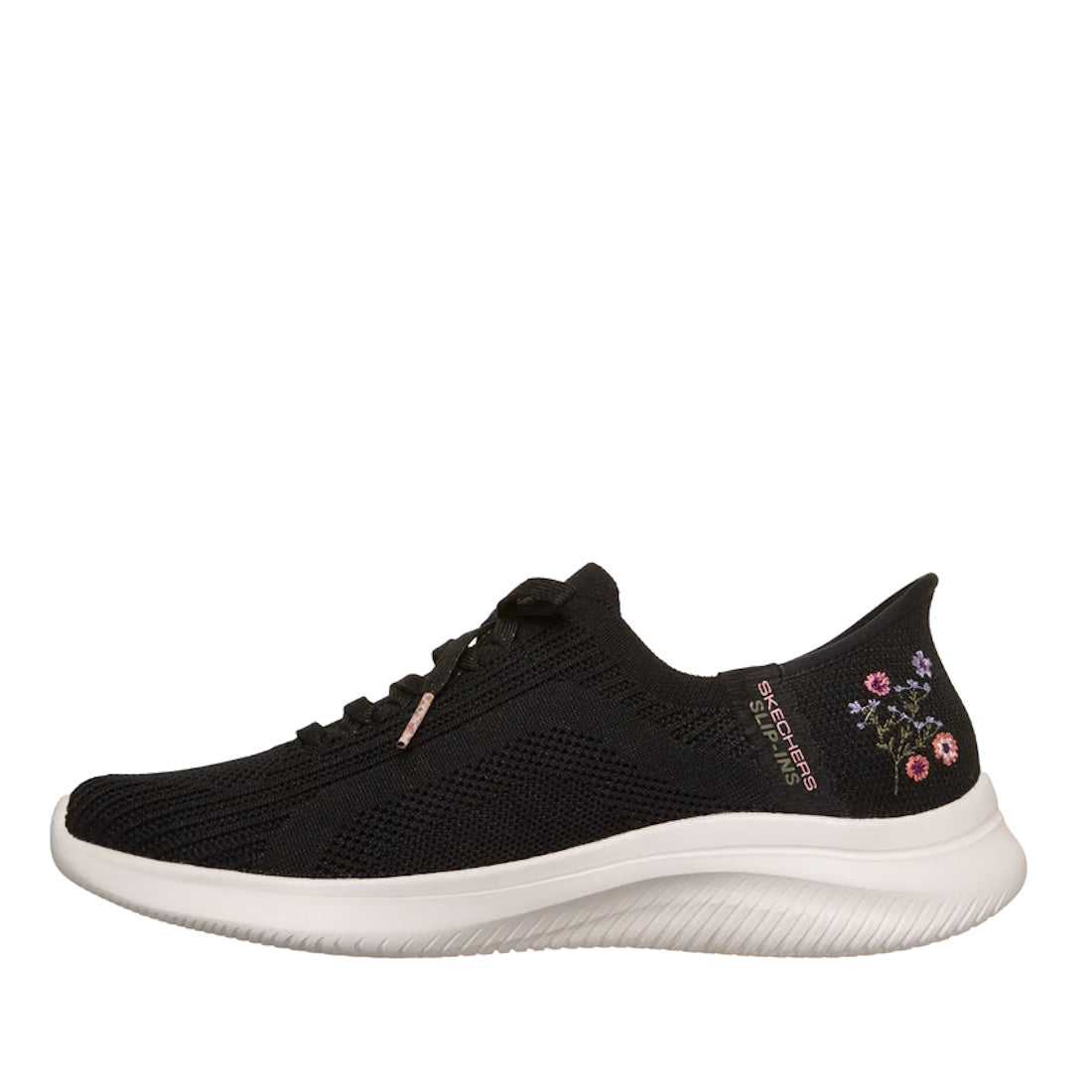 Skechers Ultra Flex 4.0 Sweet Petals Black Slip In womens Sneaker