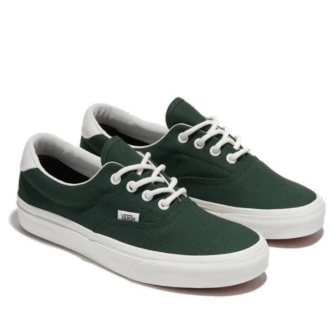 Vans ERA 59 C&L Lace Up shoes in Mountain View Green, with comfy suede-canvas uppers, easy white laces, and sturdy white soles.  ksnz