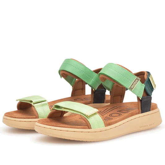 Woden Line Women's 3 Strap Sandal Apple Green