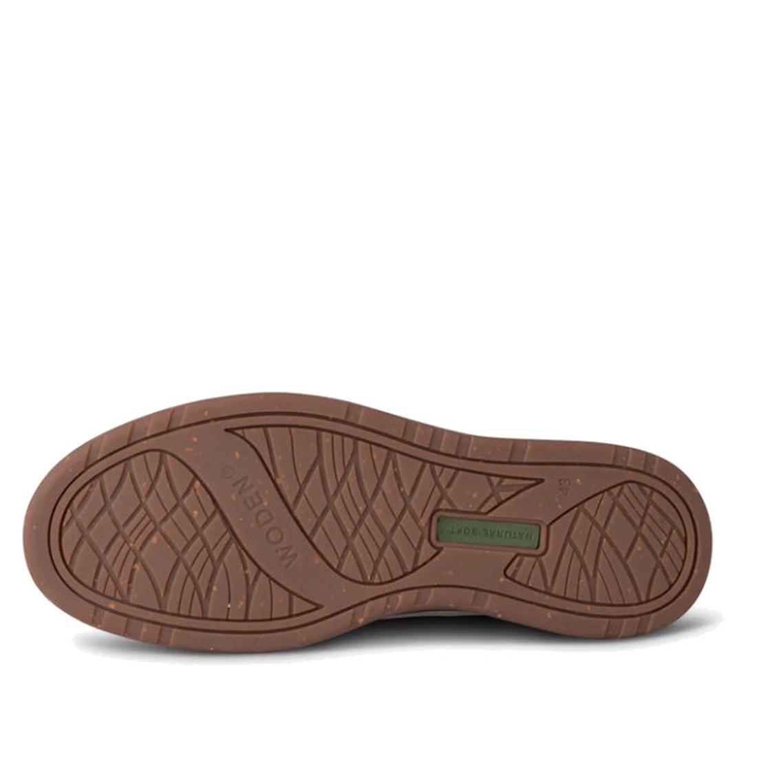 Woden Men's Halfdan Sneaker in Blance de Blanc/Black, showing a grippy sole, comfy Natural Soft footbed, and easy lace-up closure.  ksnz, 5713326540642, 5713326540659, 5713326540666, 5713326540673, 5713326540680