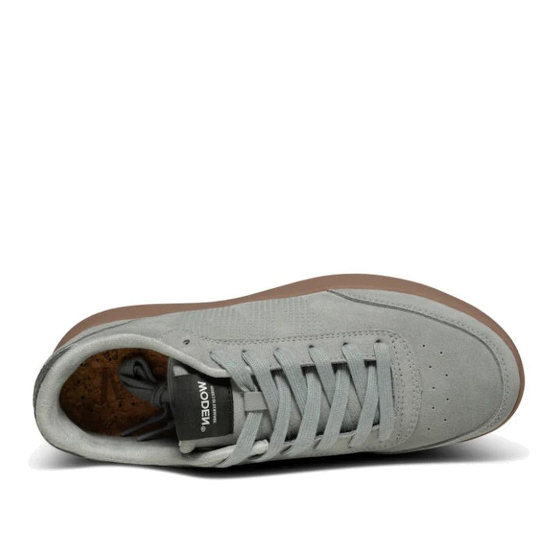 Top down view Tote woden Mens Gray sneaker with brown sole on a white background.,
5713326540987,
5713326540994,
5713326541007,, 46547, 46548, 5713326540987, 5713326540994, 5713326541007, 46546