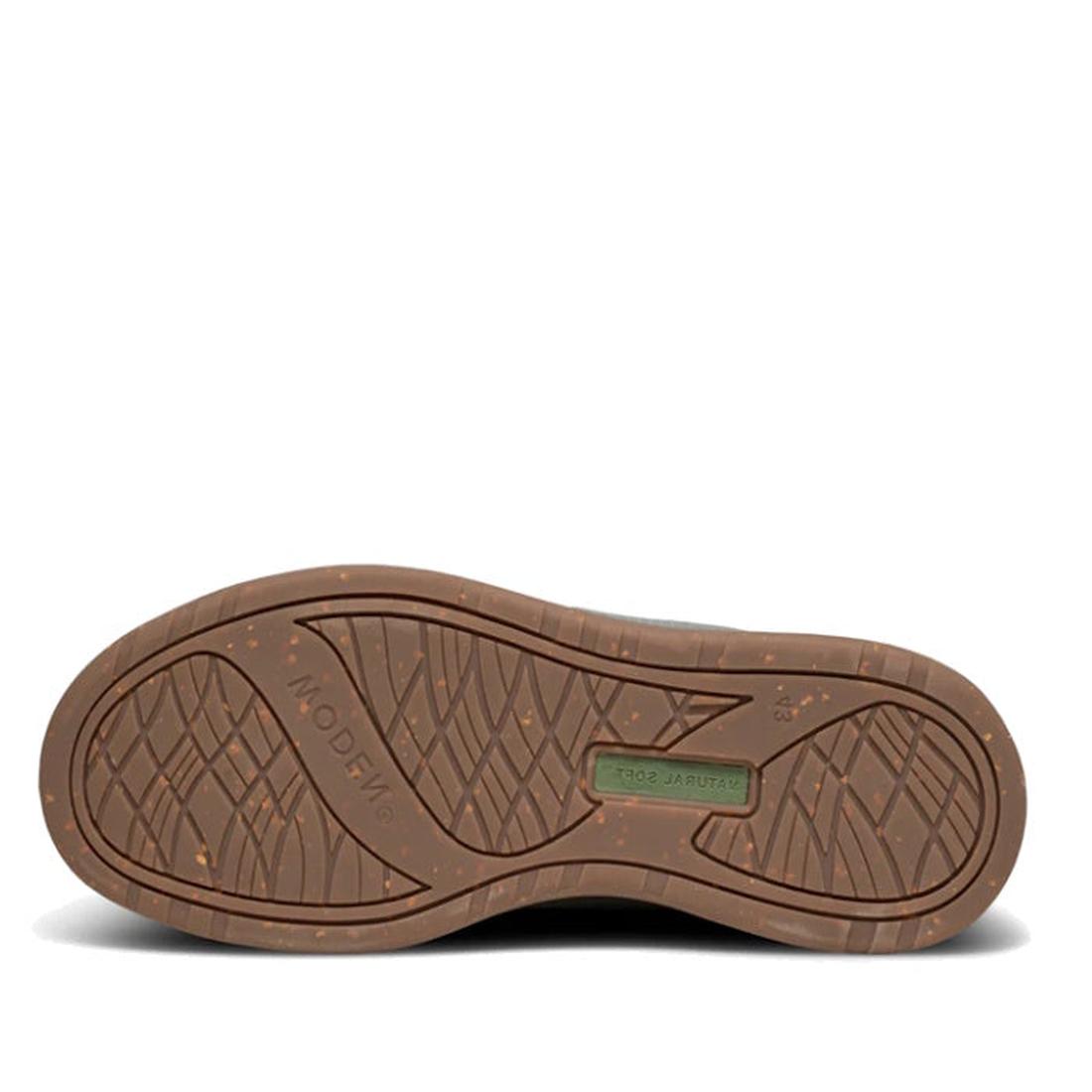 Brown shoe sole with tread pattern on a white background of Mens woden Tote Sneaker.,
5713326540987,
5713326540994,
5713326541007,, 46547, 46548, 5713326540987, 5713326540994, 5713326541007, 46546