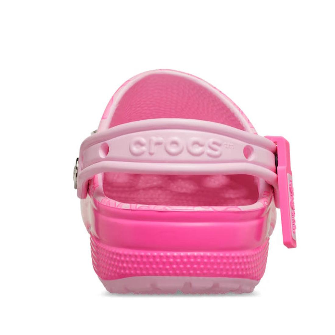 Pink  womens crocs clog sandal with 'Croc' branding on the heel strap on a white background,
198445228803,
198445228810,
198445228827,
198445228834,, 45968, 198445228803, 198445228810, 198445228827, 198445228834, 45973, 45974