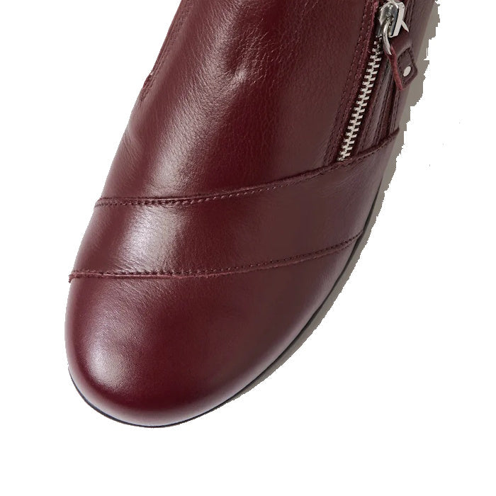 Ziera Sage XF Women's Wedge Heel Shoe Burgundy Leather Zip