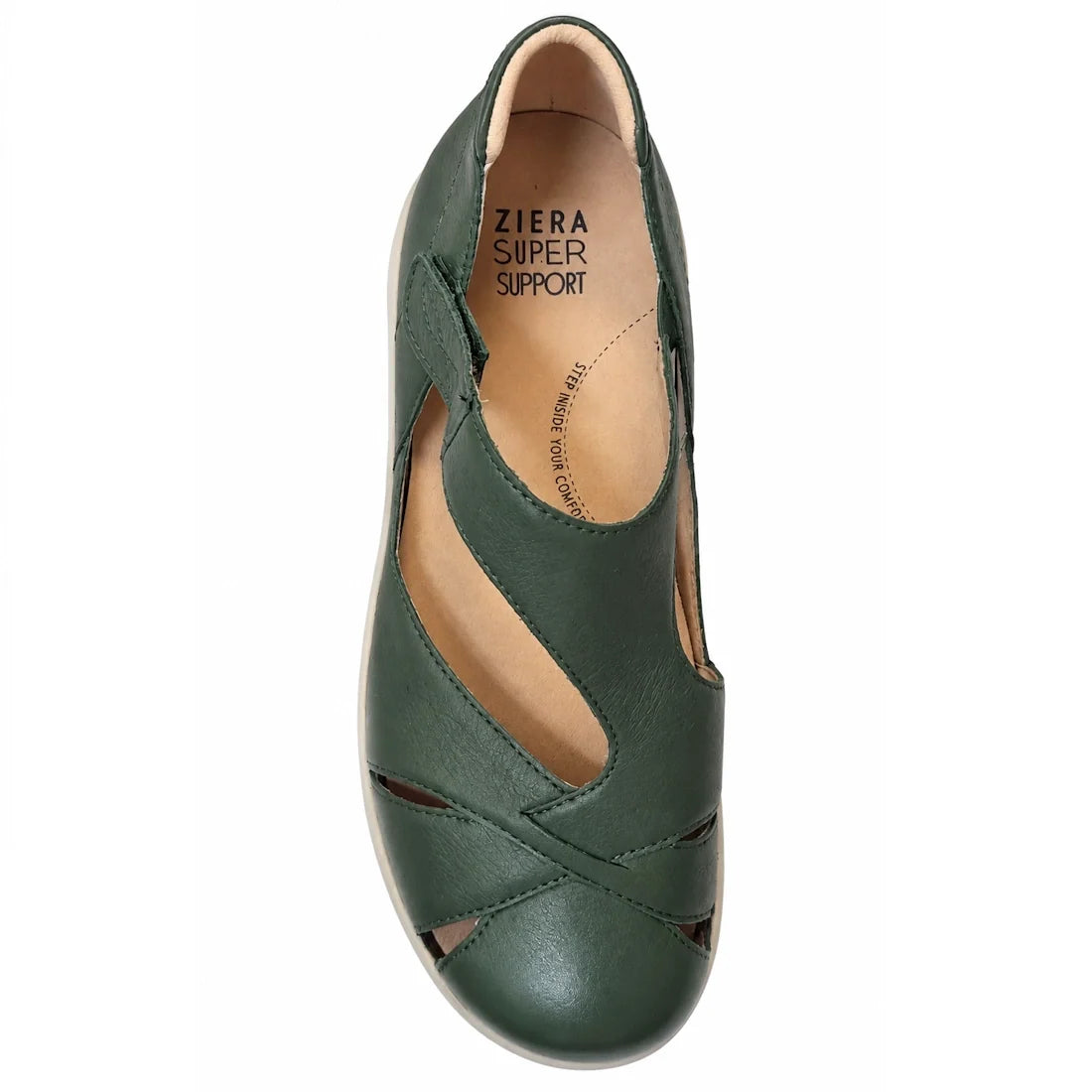 Ziera Sabielle XF Womens Leather Shoe/Sandal  Khaki